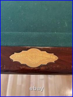 1870's Antique Brunswick Birdseye Maple Veneered Walnut Accent 8 Ft pool table