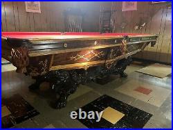 1880 Antique Brunswick Billiards Rosewood 9 Monarch Pool Table