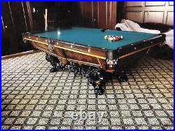 1880 Antique Brunswick Billiards Rosewood 9 Monarch Pool Table