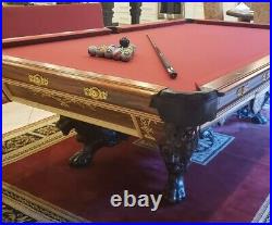 1880's Brunswick-Balke-Collender Co. The Monarch 9 ft Pool Table