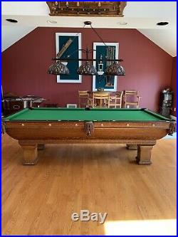 1910 Antique Pool Table The Brunswick-Balke Collender Co Excellent Condition