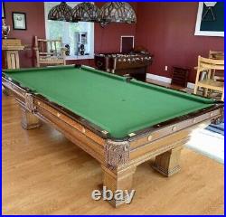 1912 Antique Brunswick Balke Collender Oak Pool Table Vintage Billiards