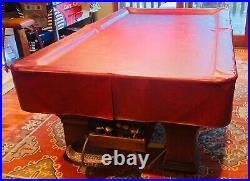 1912 Brunswick Balke Collender pool table ball return with antique accessories
