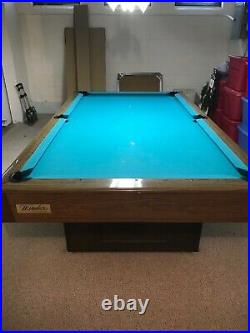 1972 Brunswick Windor Pool Table with rack and Cue Sticks