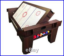 2 in 1 7Ft Red Pool Table Billiard become an Air Hockey Table with accessories