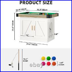 2 in 1 Cat Litter Box Enclosure Cabinet Wooden Cat Toys Mini Pool Table Tower