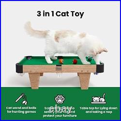 29'' Mini Pool Table for Cats, 4-in-1Portable Cat Pool/Billiard Tables Game