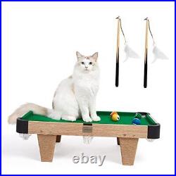 29'' Mini Pool Table for Cats, 4-in-1Portable Cat Pool/Billiard Tables Game