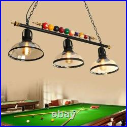3-Light Ball Design Pool Table Light Billiard Pendant Glass Shade Chandelier