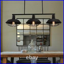 3-Light Industrial Metal Island Pendant Light Vintage Pool Table Ceiling Lamp