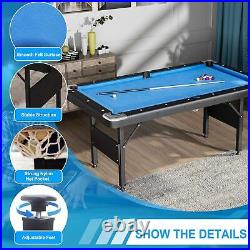 3 in 1 Billiard Table, 65.75 Folding Pool Table with Ping Pong Table&Dining Top