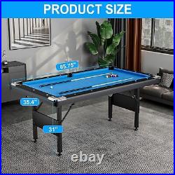 3 in 1 Billiard Table, 65.75 Folding Pool Table with Ping Pong Table&Dining Top