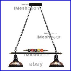 31 Hanging Pool Table Lights Fixture Billiard Pendant Lamp with 2 Glass Shades