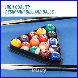36-Inch Tabletop Billiards Table Set with 16 Pool Balls, 2 Cues, 1 Triangle Rack