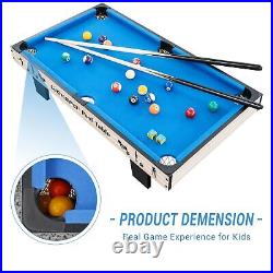 36-Inch Tabletop Billiards Table Set with 16 Pool Balls, 2 Cues, 1 Triangle Rack