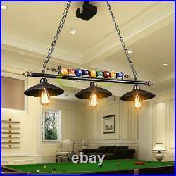 39 Hanging Pool Table Lights Fixture Billiard Pendant Lamp with 3 Metal Shades