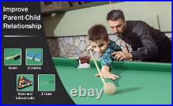 4.5Ft Folding Billiard Table Pool Table Kid Adults Mini Game Table 2 Cue Sticks