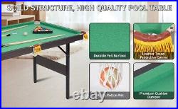 4.5Ft Folding Billiard Table Pool Table Kid Adults Mini Game Table 2 Cue Sticks