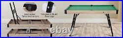 4.5Ft Pool Table Foldable Billiard Table Kid Adult Mini Game Table 2 Stick Green