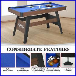 4.5Ft Pool Table Portable Billiard Table Kid Adults Mini Game Table Man Cave