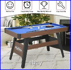4.5Ft Portable Pool Table, Compact Billiards Table for Kids Teens Adults, Small