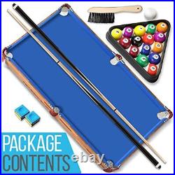 4.5ft Folding Pool Table, 54in Portable Foldable Billiards Game Table for