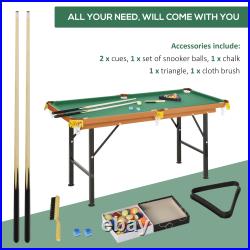 4.5ft Mini Table Top Pool Table Game Billiard Board Set cues Play withBalls
