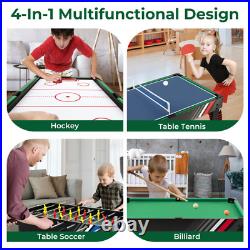 4-In-1 Multi Game Table with Pool Billiards