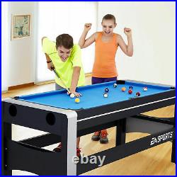 4-in-1 Family Combo Game Table Tennis Hockey Billiards Basketball Pool, 72 Inch
