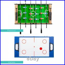 4-in-1 Ping Pong / Table Tennis, Hockey, Billiards, Foosball Table Game Combo