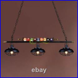 45 Metal Ball Design Hanging Pool Table Light Billiard Lamp with 3 Metal Shades