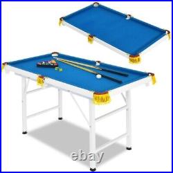 47 Folding Billiard Table Pool Game Room Table for Kids with Cues & Brush Chalk