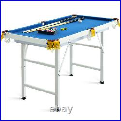 47 Folding Billiard Table Pool Game Table for Kids with Cues & Chalk & Brush