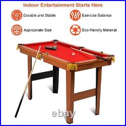 48 Mini Table Top Pool Billiard Wooden Kids Family Table Game Folding Full Set