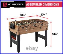 48In 3-In-1 Convertible Combo Family Game Table Foosball Soccer Billiards Pool