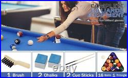 4Ft Folding Billiard Table Pool Table Kid Adults Mini Game Table 2 Cue Sticks