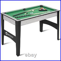 4Ft Pool Table Billiard Game Table Kid Adults Mini Game Table 2 Cue Sticks Green