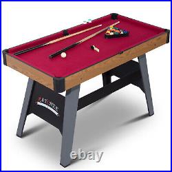 4Ft Pool Table Foldable Billiard Table Kid Adult Mini Game Table 2 Cue Sticks