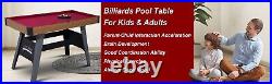 4Ft Pool Table Foldable Billiard Table Kid Adult Mini Game Table 2 Cue Sticks