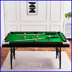 5.5 Ft Billiards Table Pool Table Billiard Table Set Includes Balls Cues Folding