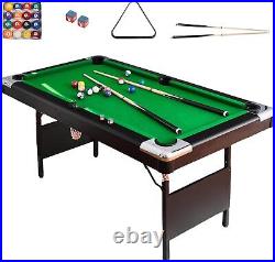 5.5 Ft Billiards Table Pool Table Billiard Table Set Includes Balls Cues Folding