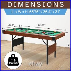 5.5 Ft Portable Pool Table, Billiard Tables, Foldable Pool Table Space-Saving wi