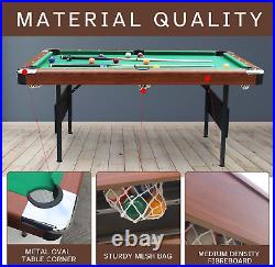 5.5 Ft Portable Pool Table, Billiard Tables, Foldable Pool Table Space-Saving wi