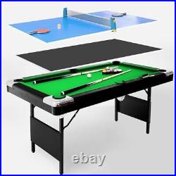 5.5FT/6FT/7FT Portable Foldable Pool Table Perfect for Kid Adult Family Game