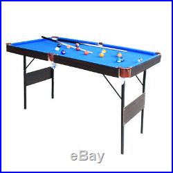 55 Folding Billiard Table Space Saving Pool Table Play with Balls Set cues