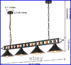59 Billiard Light, Hanging Pool Table Lamp for 7Ft 8Ft 9Ft Table, Pool Table Li