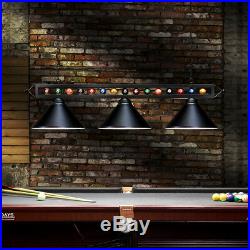 59 Modern Billiard Pool Table Light Black Metal With Ball Game Room Man Cave