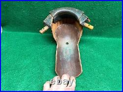 (6) Antique Brunswick Leather Pool Table Pockets with Original Fringe