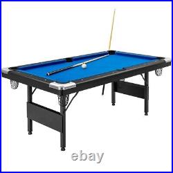 6 FT Billiard Table Foldable Pool Table Perfect Game For Kids & Adults Home Blue