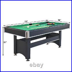 6-ft Pool Table with Table Tennis Top Modern Billiards Table with Conversion Top